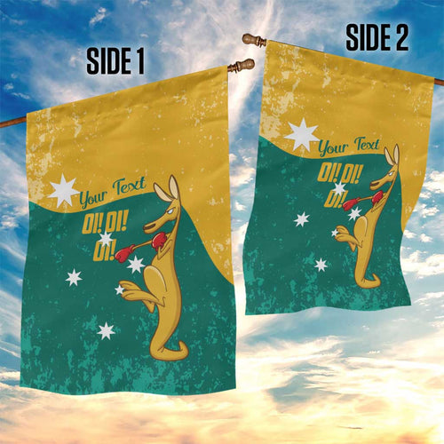 Personalised Boxing Kangaroo Garden Flag Aussie Oi Oi Oi Sporty National Color - Aussie Hoodie