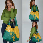 Personalised Boxing Kangaroo Grocery Bag Aussie Oi Oi Oi Sporty National Color - Aussie Hoodie