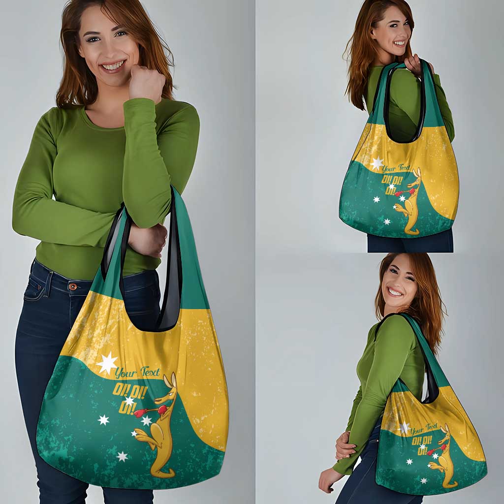 Personalised Boxing Kangaroo Grocery Bag Aussie Oi Oi Oi Sporty National Color - Aussie Hoodie