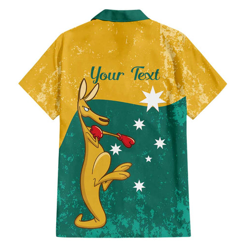 Personalised Boxing Kangaroo Hawaiian Shirt Aussie Oi Oi Oi Sporty National Color - Aussie Hoodie