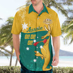 Personalised Boxing Kangaroo Hawaiian Shirt Aussie Oi Oi Oi Sporty National Color - Aussie Hoodie