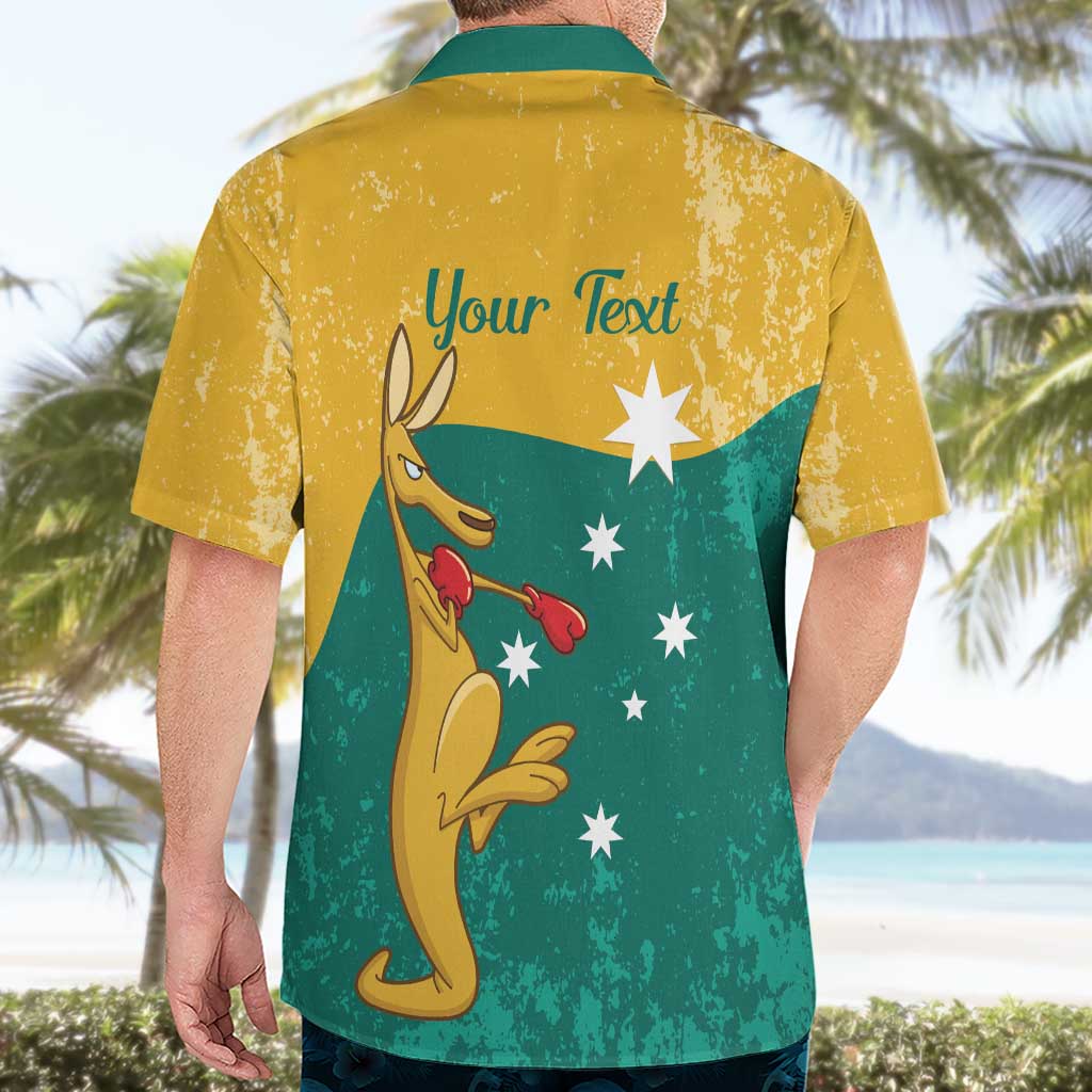 Personalised Boxing Kangaroo Hawaiian Shirt Aussie Oi Oi Oi Sporty National Color - Aussie Hoodie