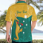 Personalised Boxing Kangaroo Hawaiian Shirt Aussie Oi Oi Oi Sporty National Color - Aussie Hoodie
