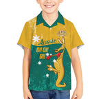 Personalised Boxing Kangaroo Hawaiian Shirt Aussie Oi Oi Oi Sporty National Color - Aussie Hoodie