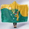 Personalised Boxing Kangaroo Hooded Blanket Aussie Oi Oi Oi Sporty National Color - Aussie Hoodie