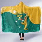 Personalised Boxing Kangaroo Hooded Blanket Aussie Oi Oi Oi Sporty National Color - Aussie Hoodie