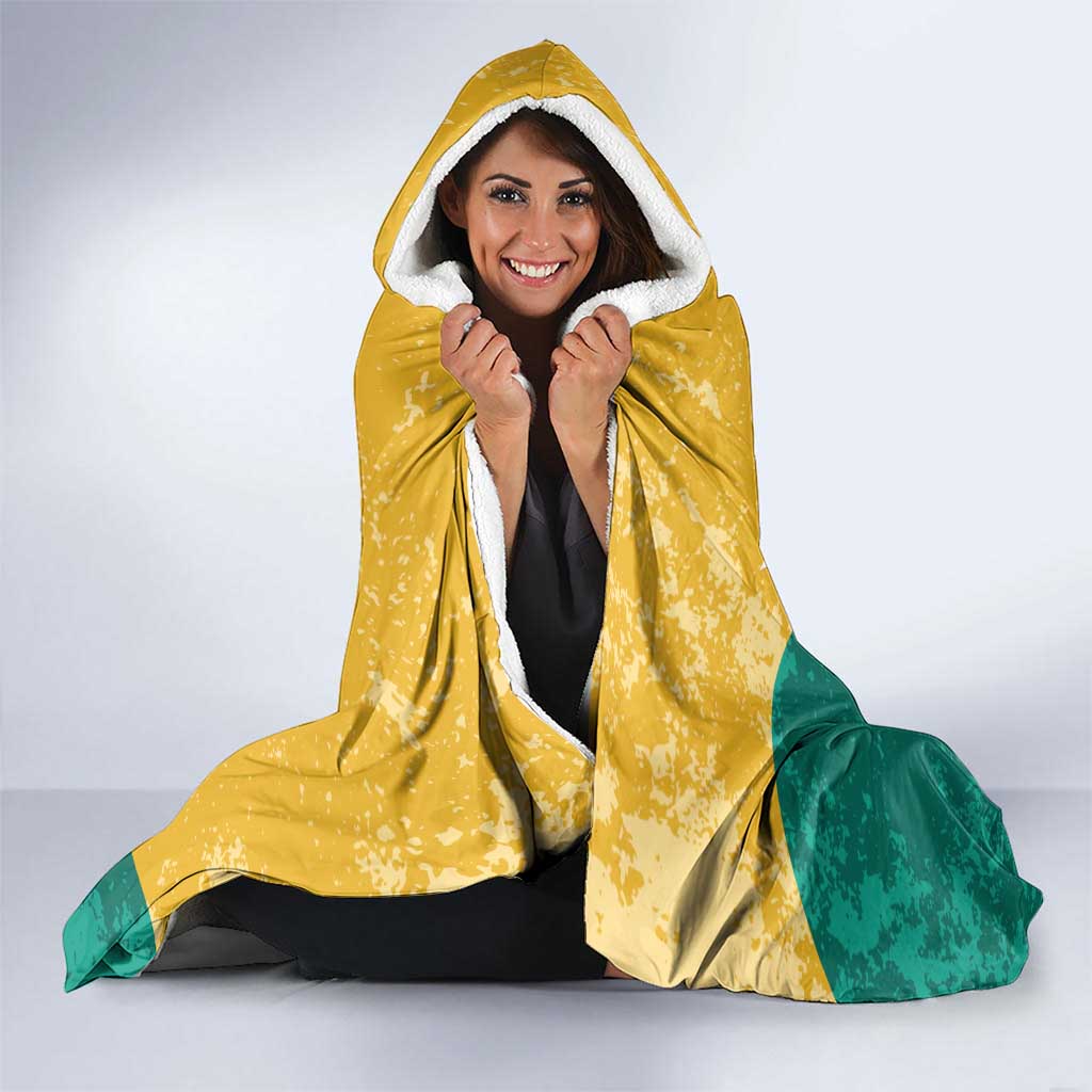 Personalised Boxing Kangaroo Hooded Blanket Aussie Oi Oi Oi Sporty National Color - Aussie Hoodie