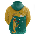 Personalised Boxing Kangaroo Hoodie Aussie Oi Oi Oi Sporty National Color - Aussie Hoodie