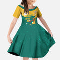 Personalised Boxing Kangaroo Kid Short Sleeve Dress Aussie Oi Oi Oi Sporty National Color - Aussie Hoodie