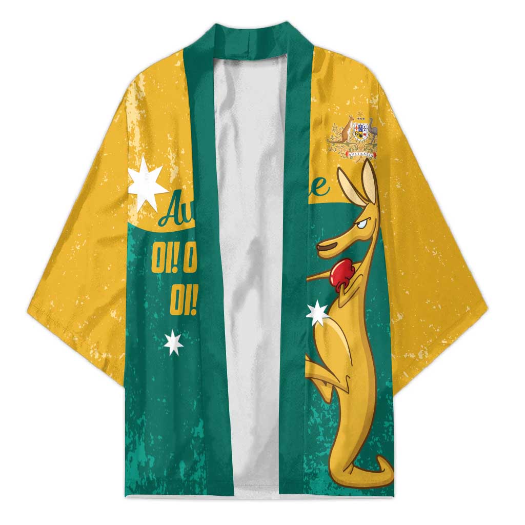 Personalised Boxing Kangaroo Kimono Aussie Oi Oi Oi Sporty National Color - Aussie Hoodie