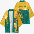 Personalised Boxing Kangaroo Kimono Aussie Oi Oi Oi Sporty National Color - Aussie Hoodie