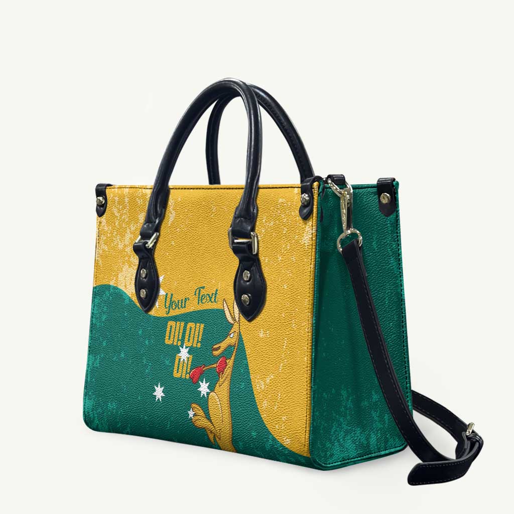 Personalised Boxing Kangaroo Leather Bag Aussie Oi Oi Oi Sporty National Color - Aussie Hoodie