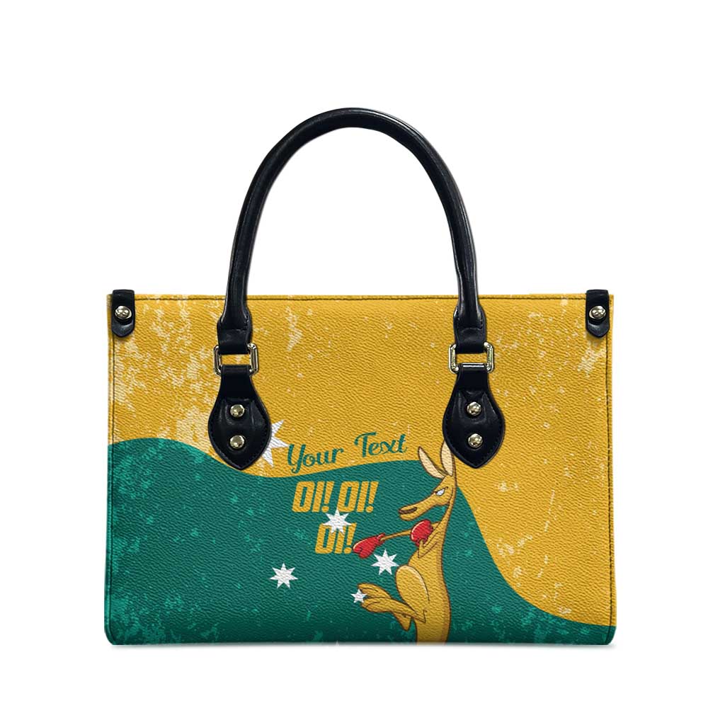 Personalised Boxing Kangaroo Leather Bag Aussie Oi Oi Oi Sporty National Color - Aussie Hoodie