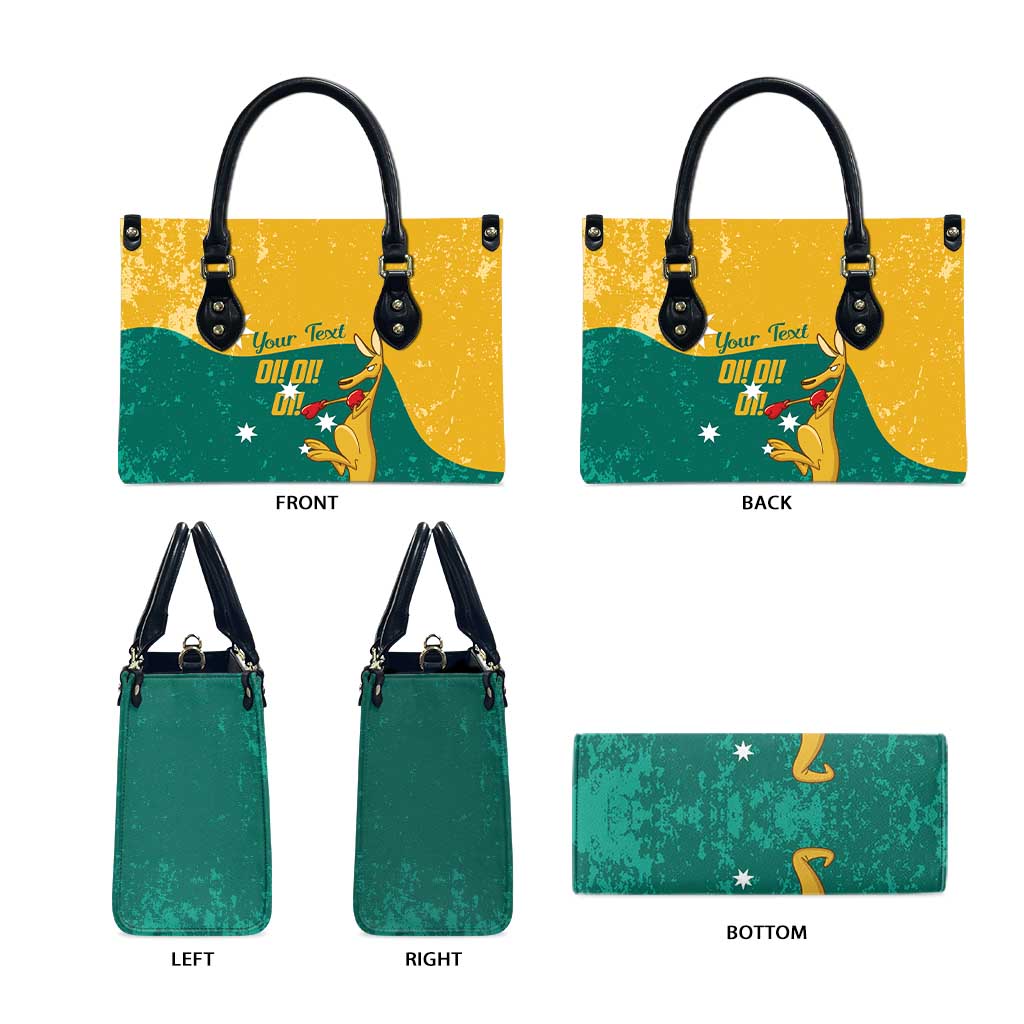 Personalised Boxing Kangaroo Leather Bag Aussie Oi Oi Oi Sporty National Color - Aussie Hoodie