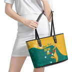 Personalised Boxing Kangaroo Leather Tote Bag Aussie Oi Oi Oi Sporty National Color - Aussie Hoodie
