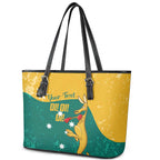 Personalised Boxing Kangaroo Leather Tote Bag Aussie Oi Oi Oi Sporty National Color - Aussie Hoodie
