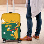 Personalised Boxing Kangaroo Luggage Cover Aussie Oi Oi Oi Sporty National Color - Aussie Hoodie