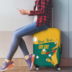 Personalised Boxing Kangaroo Luggage Cover Aussie Oi Oi Oi Sporty National Color - Aussie Hoodie
