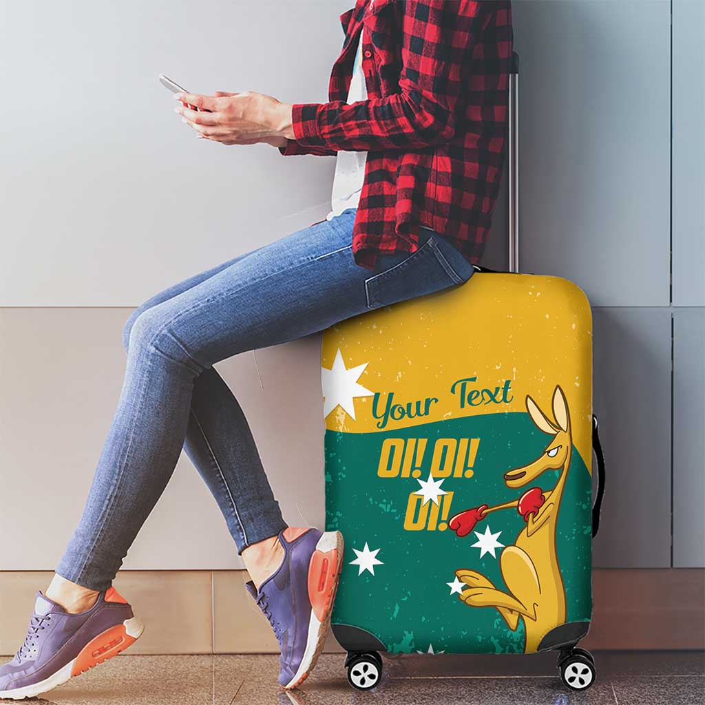Personalised Boxing Kangaroo Luggage Cover Aussie Oi Oi Oi Sporty National Color - Aussie Hoodie