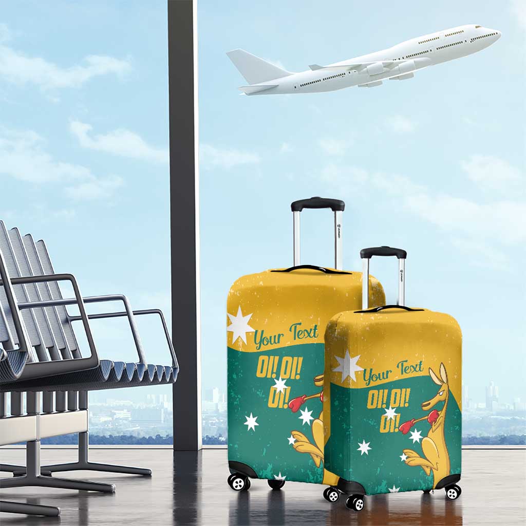 Personalised Boxing Kangaroo Luggage Cover Aussie Oi Oi Oi Sporty National Color - Aussie Hoodie
