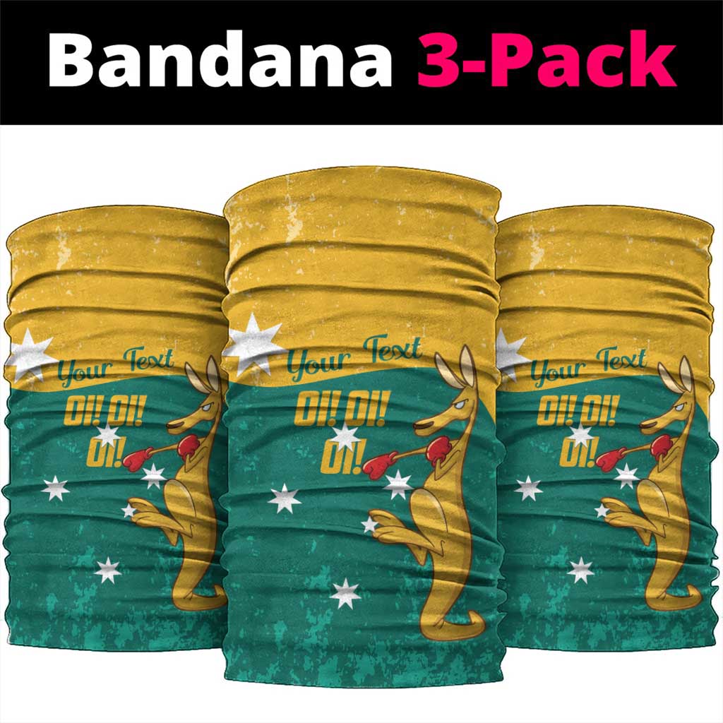 Personalised Boxing Kangaroo Neck Gaiter Aussie Oi Oi Oi Sporty National Color - Aussie Hoodie
