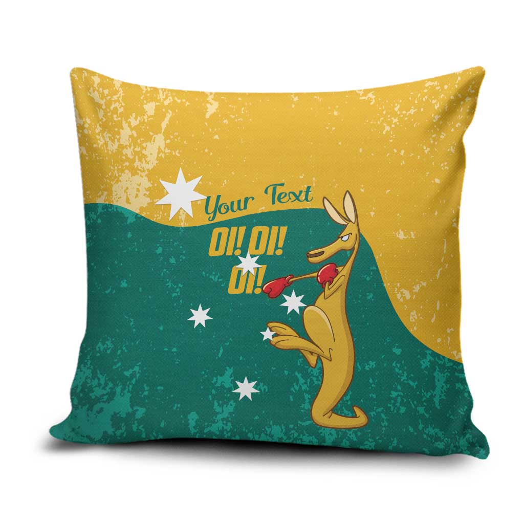 Personalised Boxing Kangaroo Pillow Cover Aussie Oi Oi Oi Sporty National Color - Aussie Hoodie