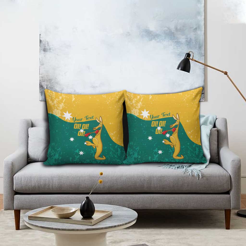 Personalised Boxing Kangaroo Pillow Cover Aussie Oi Oi Oi Sporty National Color - Aussie Hoodie