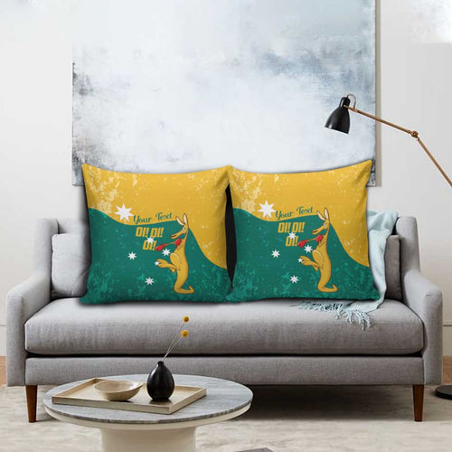 Personalised Boxing Kangaroo Pillow Cover Aussie Oi Oi Oi Sporty National Color - Aussie Hoodie
