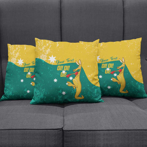 Personalised Boxing Kangaroo Pillow Cover Aussie Oi Oi Oi Sporty National Color - Aussie Hoodie