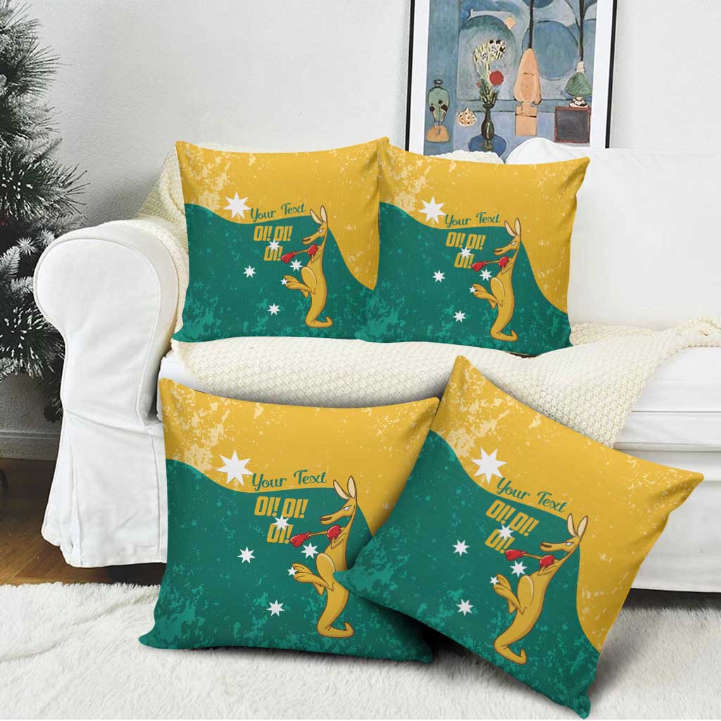 Personalised Boxing Kangaroo Pillow Cover Aussie Oi Oi Oi Sporty National Color - Aussie Hoodie
