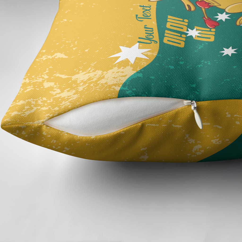 Personalised Boxing Kangaroo Pillow Cover Aussie Oi Oi Oi Sporty National Color - Aussie Hoodie