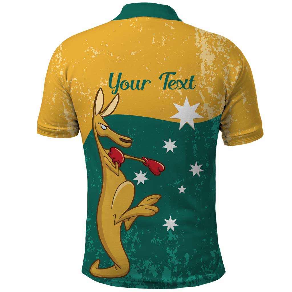 Personalised Boxing Kangaroo Polo Shirt Aussie Oi Oi Oi Sporty National Color - Aussie Hoodie