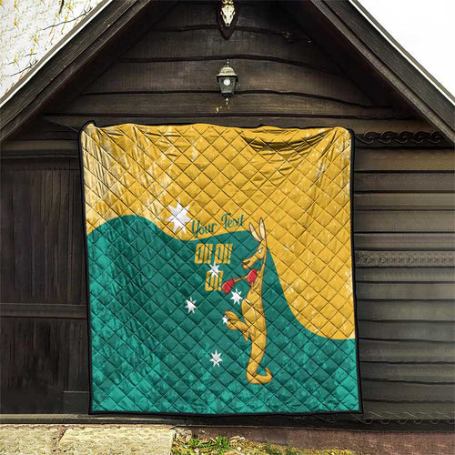 Personalised Boxing Kangaroo Quilt Aussie Oi Oi Oi Sporty National Color - Aussie Hoodie