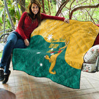 Personalised Boxing Kangaroo Quilt Aussie Oi Oi Oi Sporty National Color - Aussie Hoodie