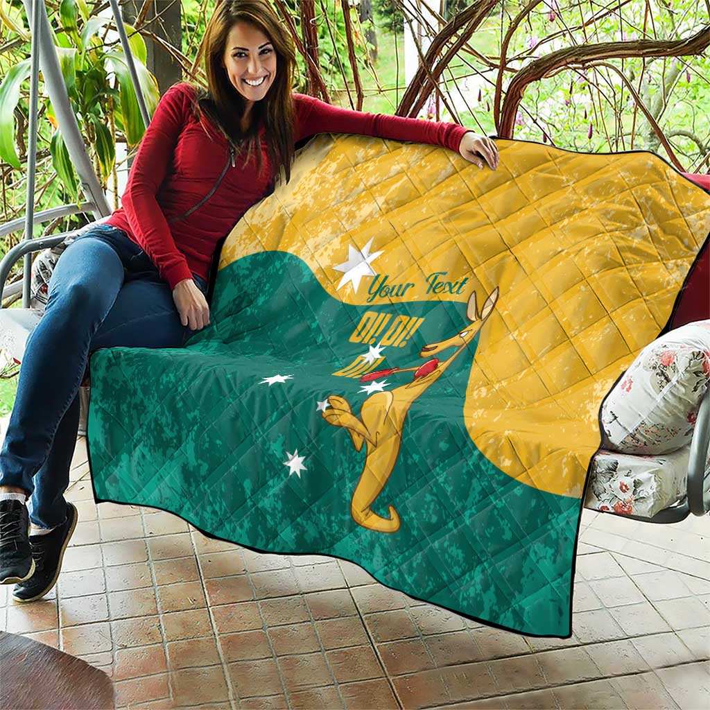Personalised Boxing Kangaroo Quilt Aussie Oi Oi Oi Sporty National Color - Aussie Hoodie