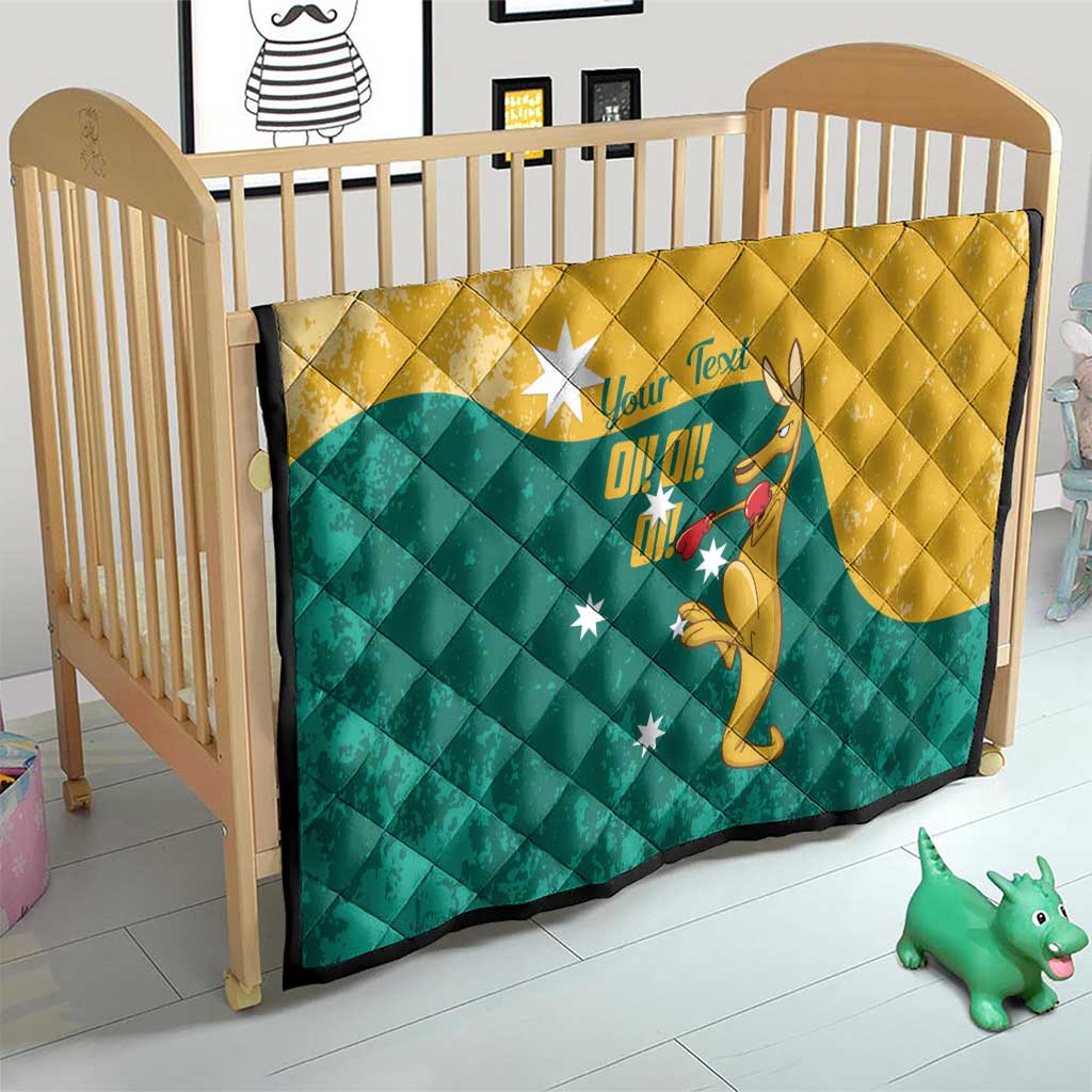 Personalised Boxing Kangaroo Quilt Aussie Oi Oi Oi Sporty National Color - Aussie Hoodie