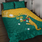 Personalised Boxing Kangaroo Quilt Bed Set Aussie Oi Oi Oi Sporty National Color - Aussie Hoodie
