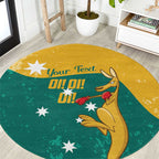 Personalised Boxing Kangaroo Round Carpet Aussie Oi Oi Oi Sporty National Color - Aussie Hoodie