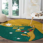 Personalised Boxing Kangaroo Round Carpet Aussie Oi Oi Oi Sporty National Color - Aussie Hoodie