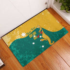 Personalised Boxing Kangaroo Rubber Doormat Aussie Oi Oi Oi Sporty National Color - Aussie Hoodie