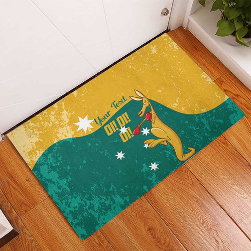 Personalised Boxing Kangaroo Rubber Doormat Aussie Oi Oi Oi Sporty National Color - Aussie Hoodie