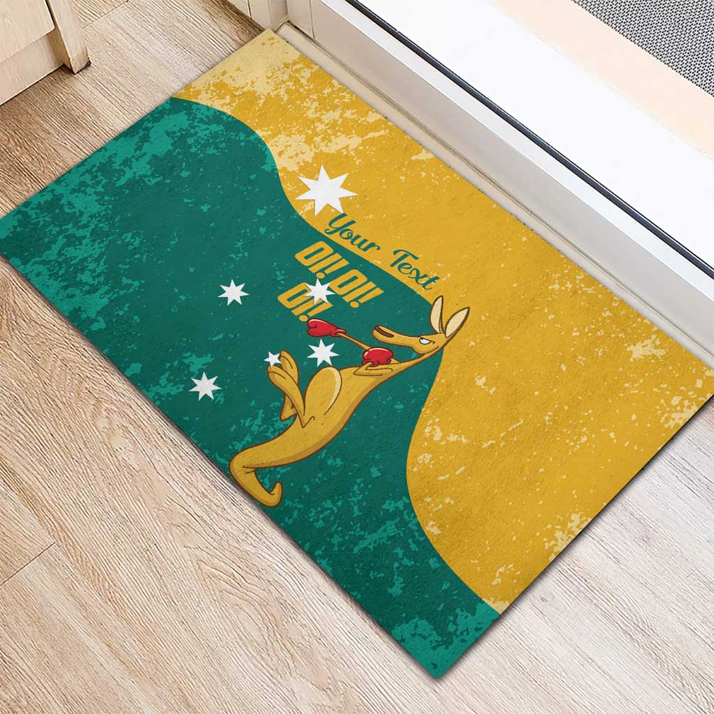 Personalised Boxing Kangaroo Rubber Doormat Aussie Oi Oi Oi Sporty National Color - Aussie Hoodie
