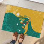 Personalised Boxing Kangaroo Rubber Doormat Aussie Oi Oi Oi Sporty National Color - Aussie Hoodie