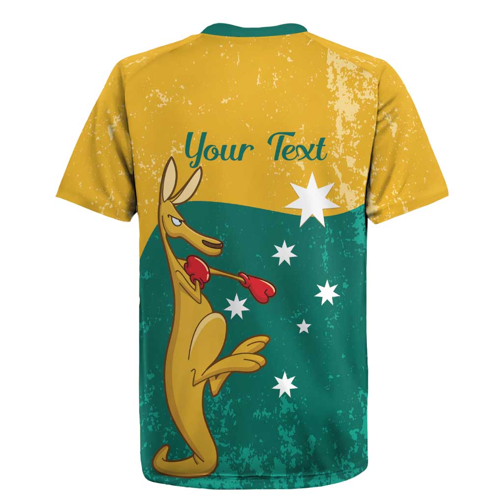 Personalised Boxing Kangaroo Rugby Jersey Aussie Oi Oi Oi Sporty National Color - Aussie Hoodie