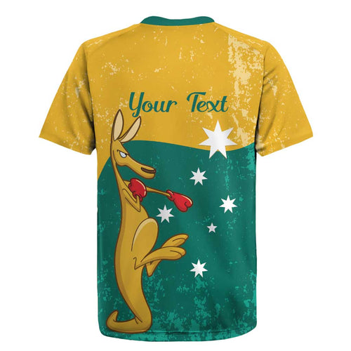 Personalised Boxing Kangaroo Rugby Jersey Aussie Oi Oi Oi Sporty National Color - Aussie Hoodie