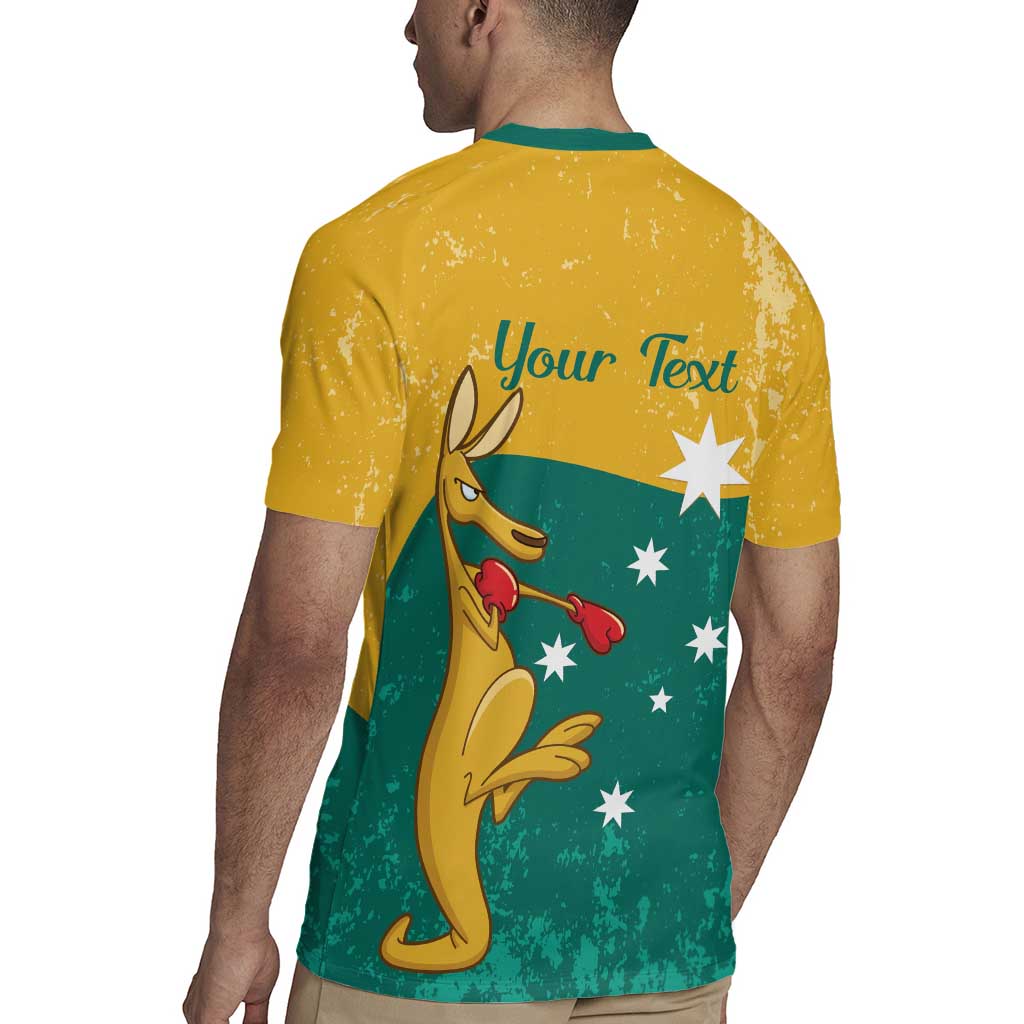 Personalised Boxing Kangaroo Rugby Jersey Aussie Oi Oi Oi Sporty National Color - Aussie Hoodie
