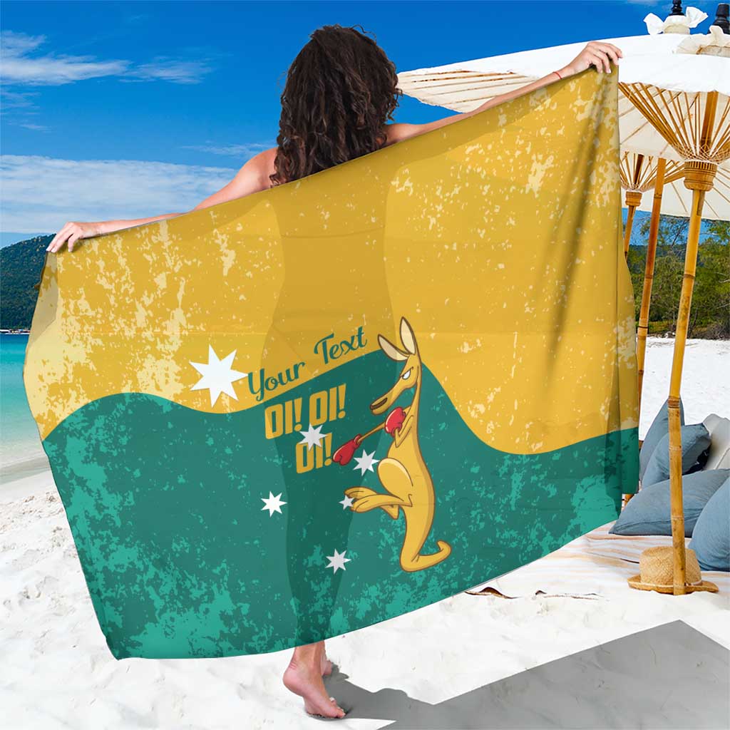 Personalised Boxing Kangaroo Sarong Aussie Oi Oi Oi Sporty National Color - Aussie Hoodie