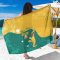 Personalised Boxing Kangaroo Sarong Aussie Oi Oi Oi Sporty National Color - Aussie Hoodie