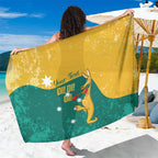 Personalised Boxing Kangaroo Sarong Aussie Oi Oi Oi Sporty National Color - Aussie Hoodie