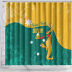 Personalised Boxing Kangaroo Shower Curtain Aussie Oi Oi Oi Sporty National Color - Aussie Hoodie